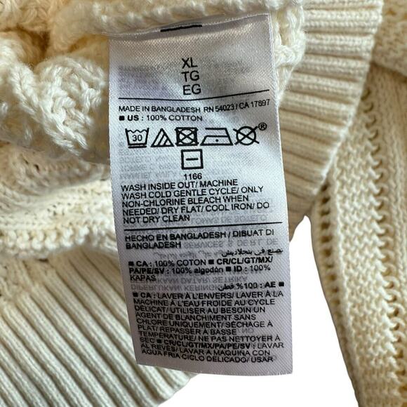 NWT Old Navy Open Knit Sweater Cream XL Coastal Preppy Prep Granolagirl Grandma - Picture 5 of 8